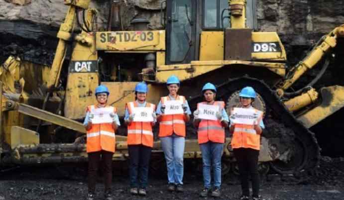 Tata Steel hired 16 women heavy earth moving machinery operators Tata Steel hired 16 women heavy earth moving machinery operators