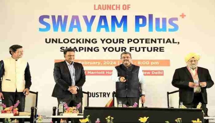 Dharmendra Pradhan launches SWAYAM Plus platform Dharmendra Pradhan launches SWAYAM Plus platform